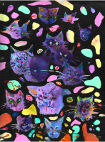 Cat inversion holographic sticker 3pack