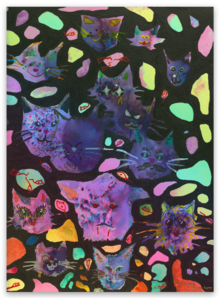 Cat inversion holographic sticker 3pack